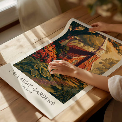 Callaway Gardens Matte Border Poster | Georgia Destination Print Travel Wall Art — giclée print detail on matte paper