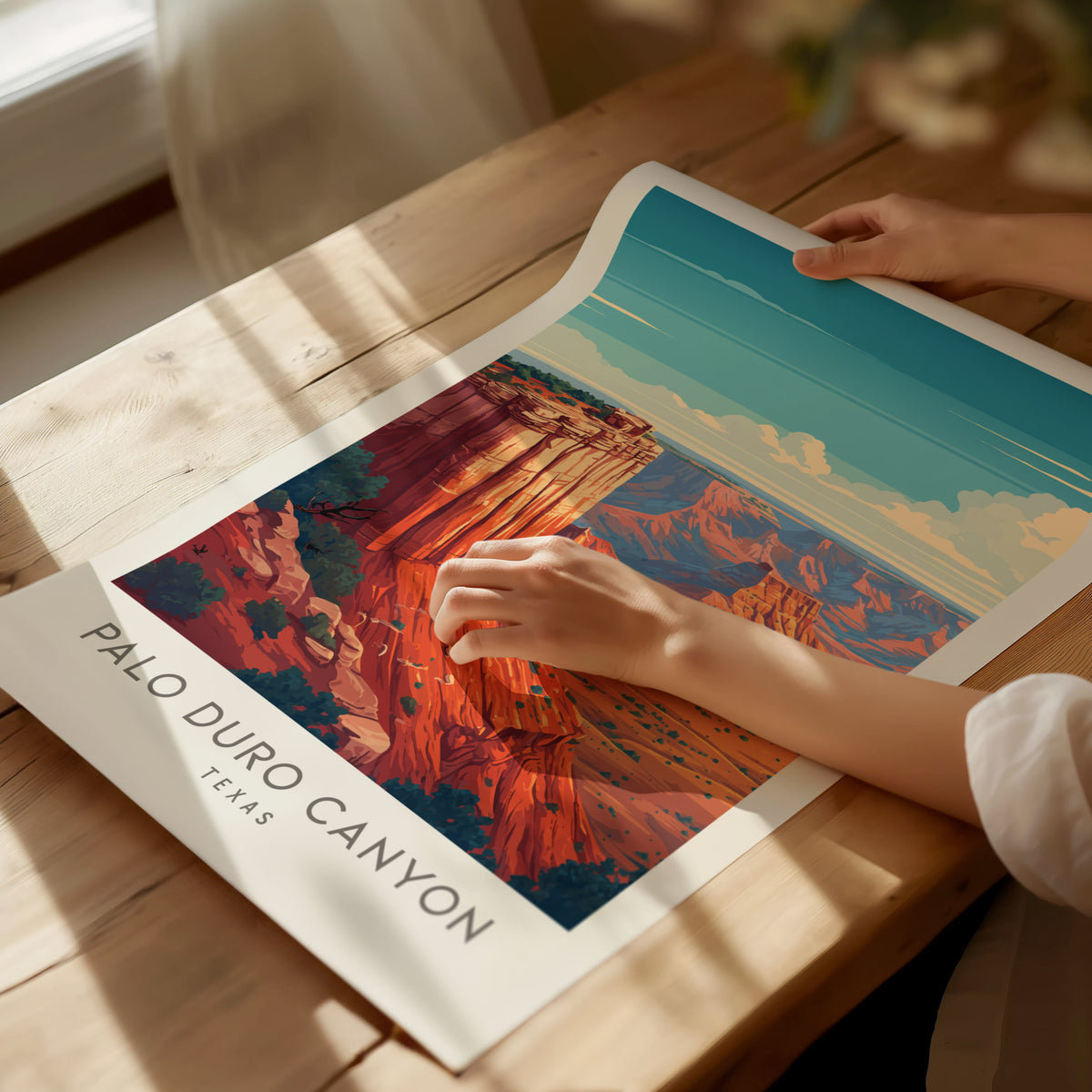 Palo Duro Canyon Matte Border Poster | Texas Travel Wall Art — giclée print detail on matte paper