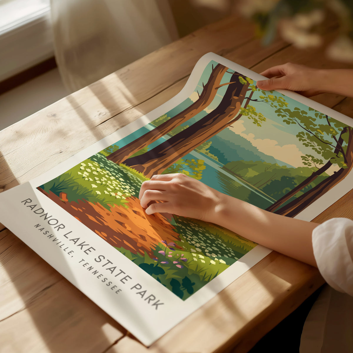 Radnor Lake State Park Matte Border Poster | Nashville, Tennessee Destination Print — giclée print detail on matte paper