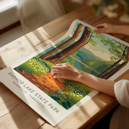 Radnor Lake State Park Matte Border Poster | Nashville, Tennessee Destination Print — giclée print detail on matte paper