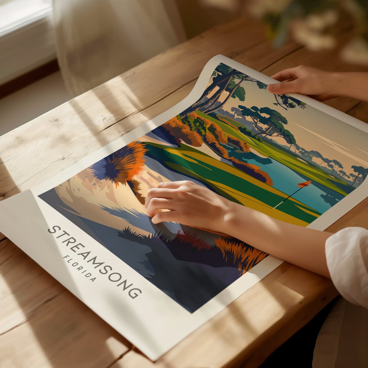 Streamsong Matte Border Poster | Florida Golf Course Print & Country Club Decor — giclée print detail on matte paper