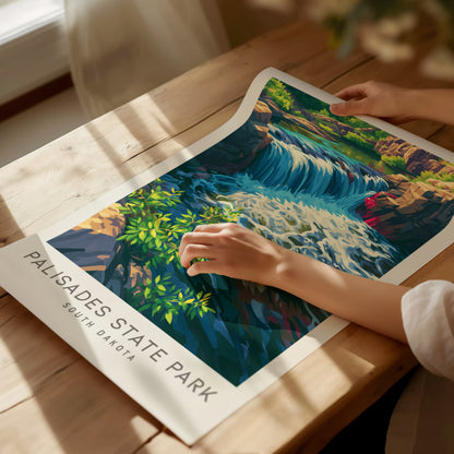 Palisades State Park Matte Border Poster | South Dakota Destination Print Travel Wall Art — giclée print detail on matte pape
