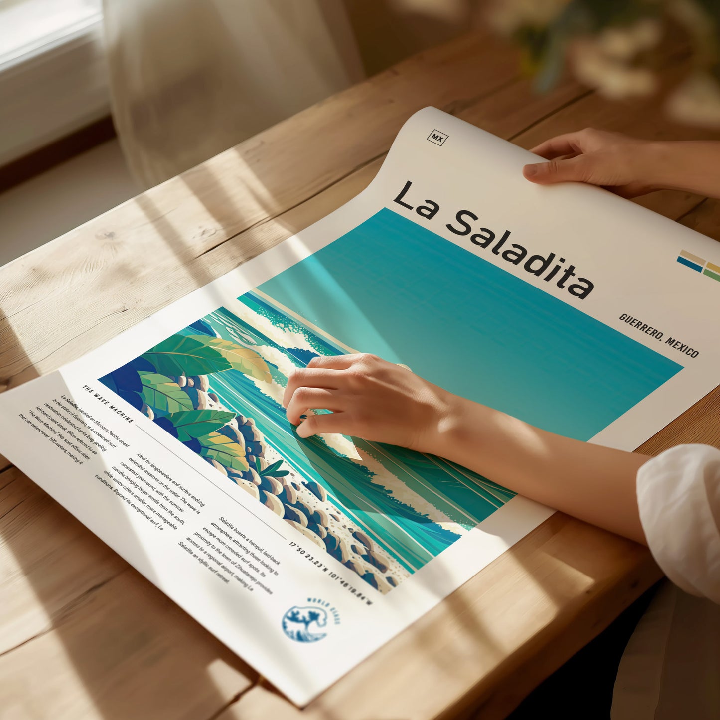 La Saladita Surf Poster | Guerrero Mexico Long Left Point Wall Art