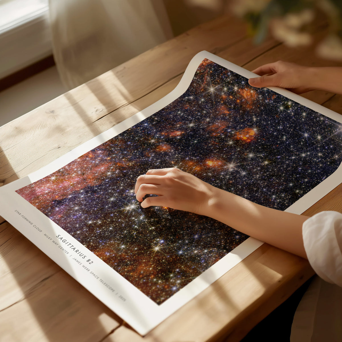 Sagittarius B2 Poster | NASA Star-forming Cloud · Milky Way Center Space Photography Wall Art — giclée print detail on matte