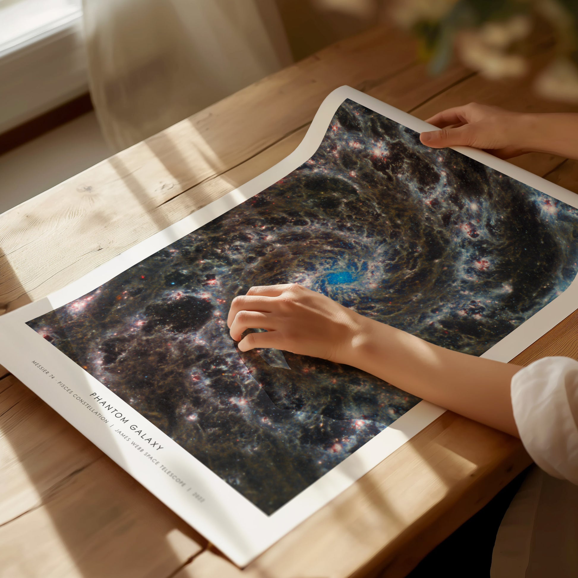 PHANTOM GALAXY Landscape Poster | NASA Space Photography Wall Art — giclée print detail on matte paper