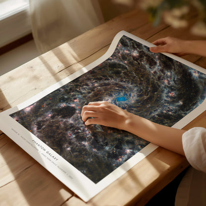 PHANTOM GALAXY Landscape Poster | NASA Space Photography Wall Art — giclée print detail on matte paper