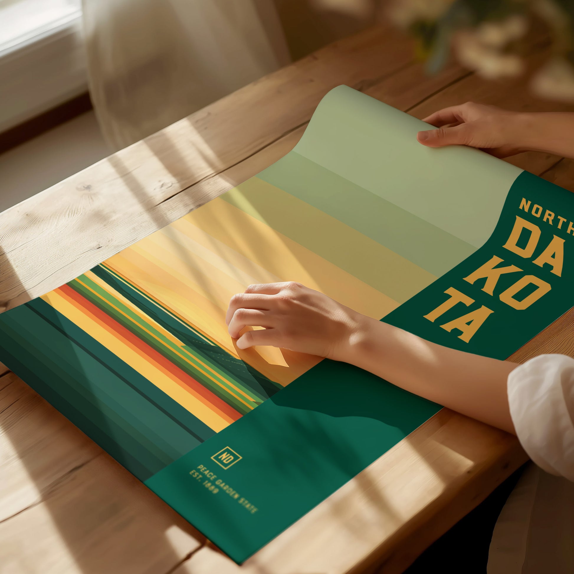 North Dakota Peace Garden State Poster | Badlands Wall Art