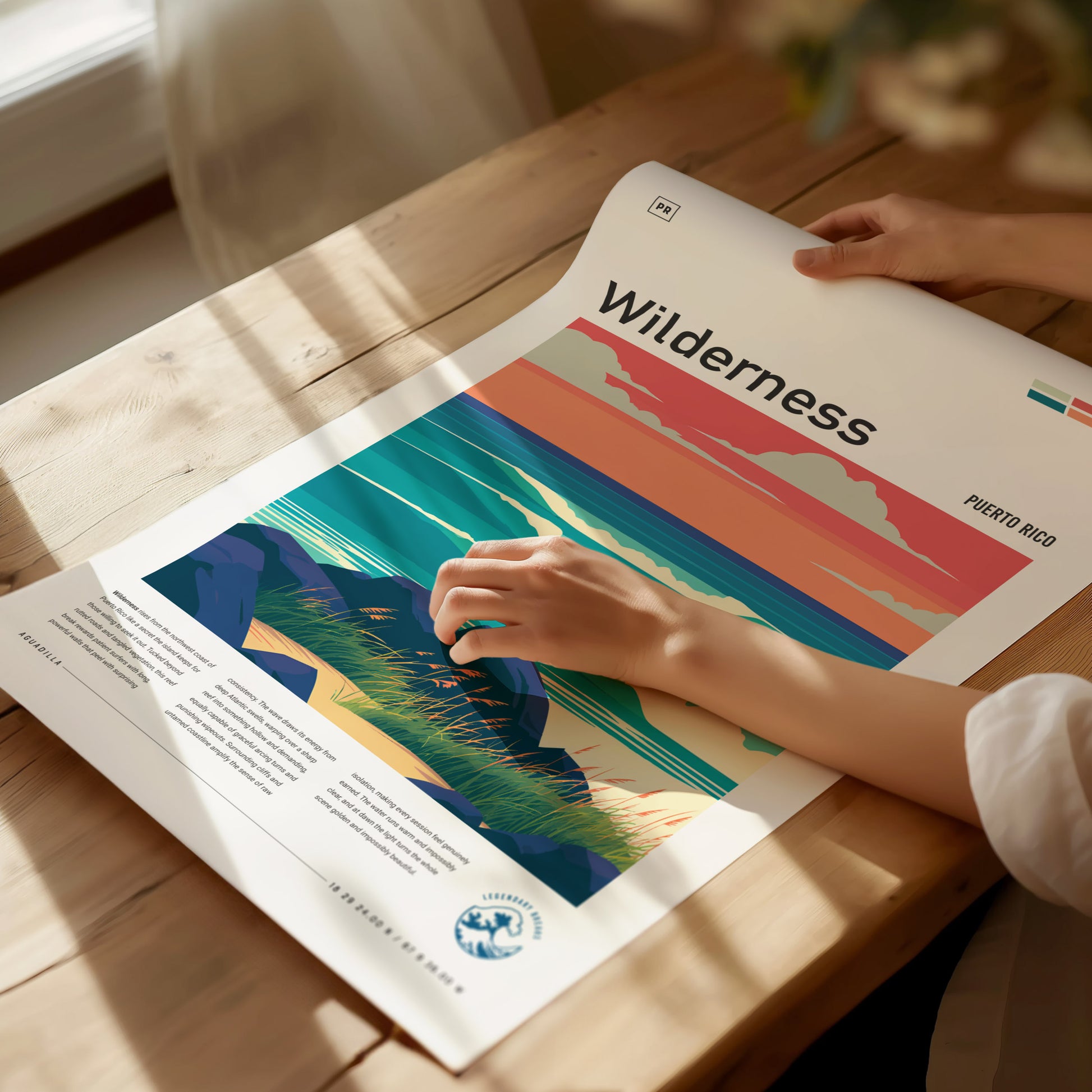 Wilderness, Puerto Rico Poster | Tropical Surf Paradise Wall Art — giclée print detail on matte paper