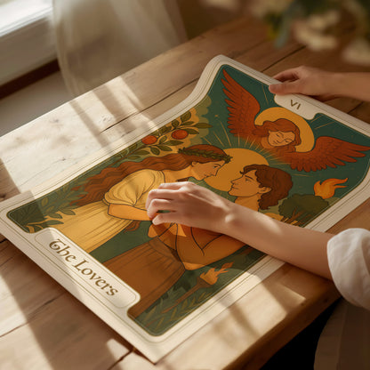 The Lovers Tarot Card Poster | Major Arcana Love Art Romantic Gift