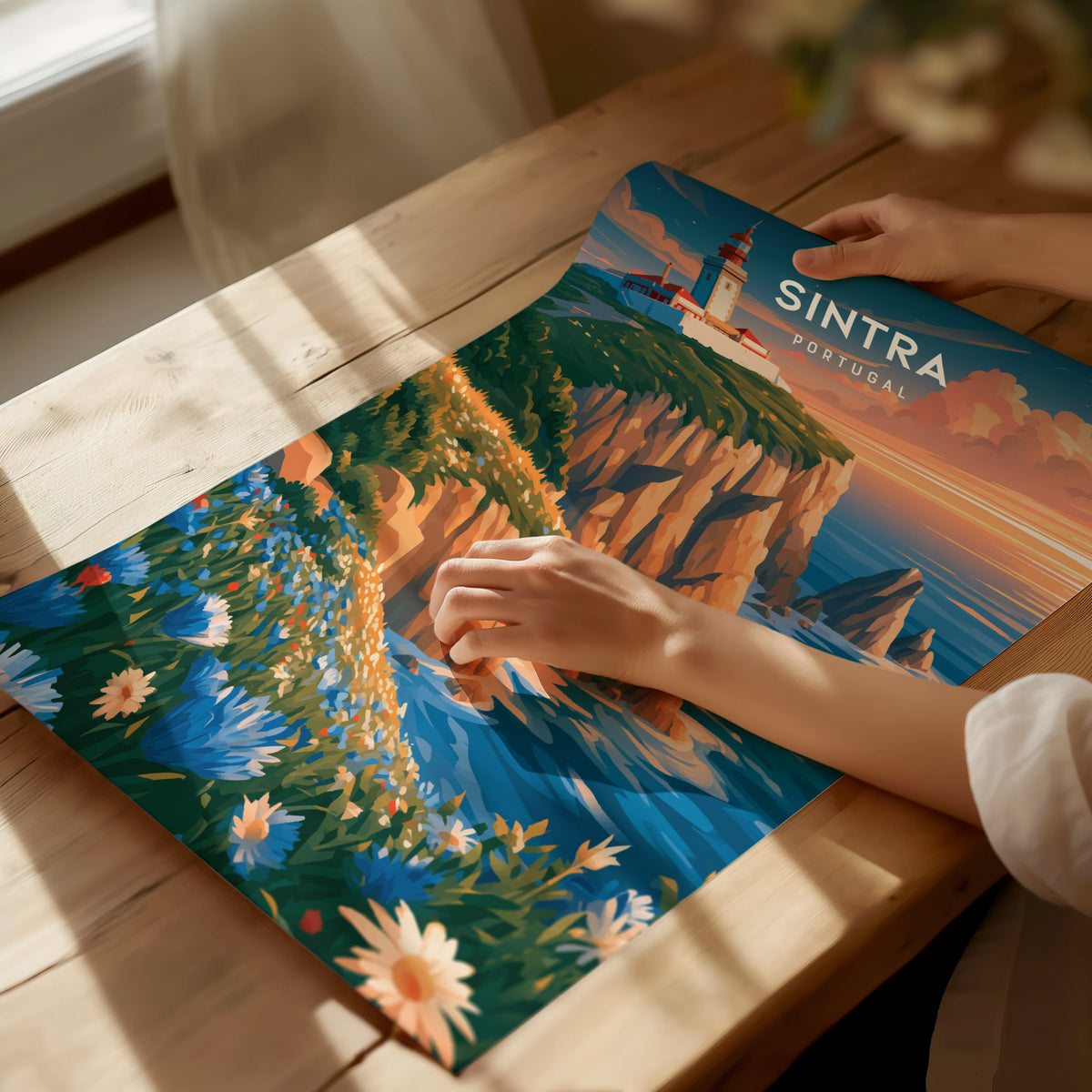 Sintra, Portugal Poster | Enchanted Palace & Misty Hills Wall Art — giclée print detail on matte paper