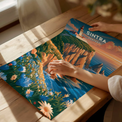 Sintra, Portugal Poster | Enchanted Palace & Misty Hills Wall Art — giclée print detail on matte paper