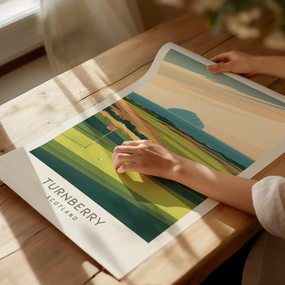 Turnberry Matte Border Poster | Scotland Travel Wall Art — giclée print detail on matte paper