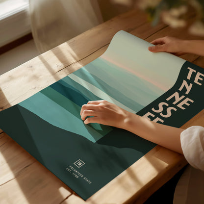 Tennessee Poster | Volunteer State Minimalist Abstract Art | TN Smokies