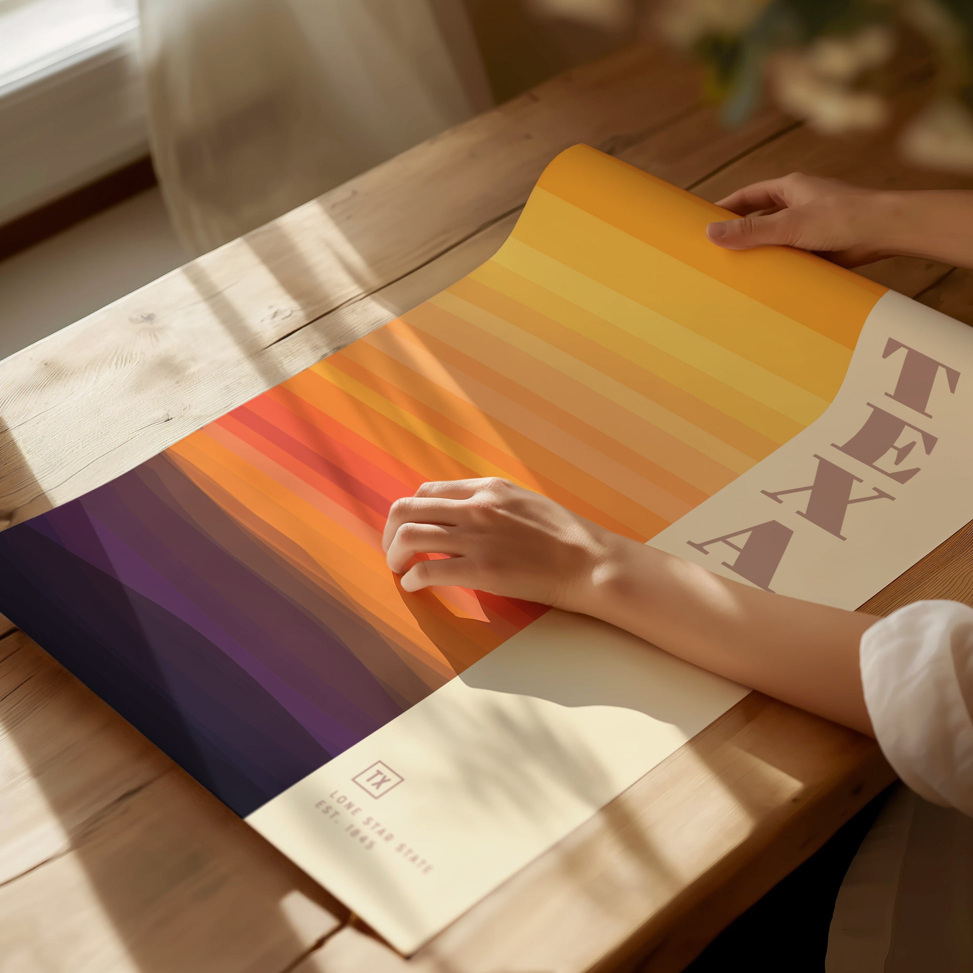 Texas Poster | Lone Star State Minimalist Abstract Art TX Wall Decor