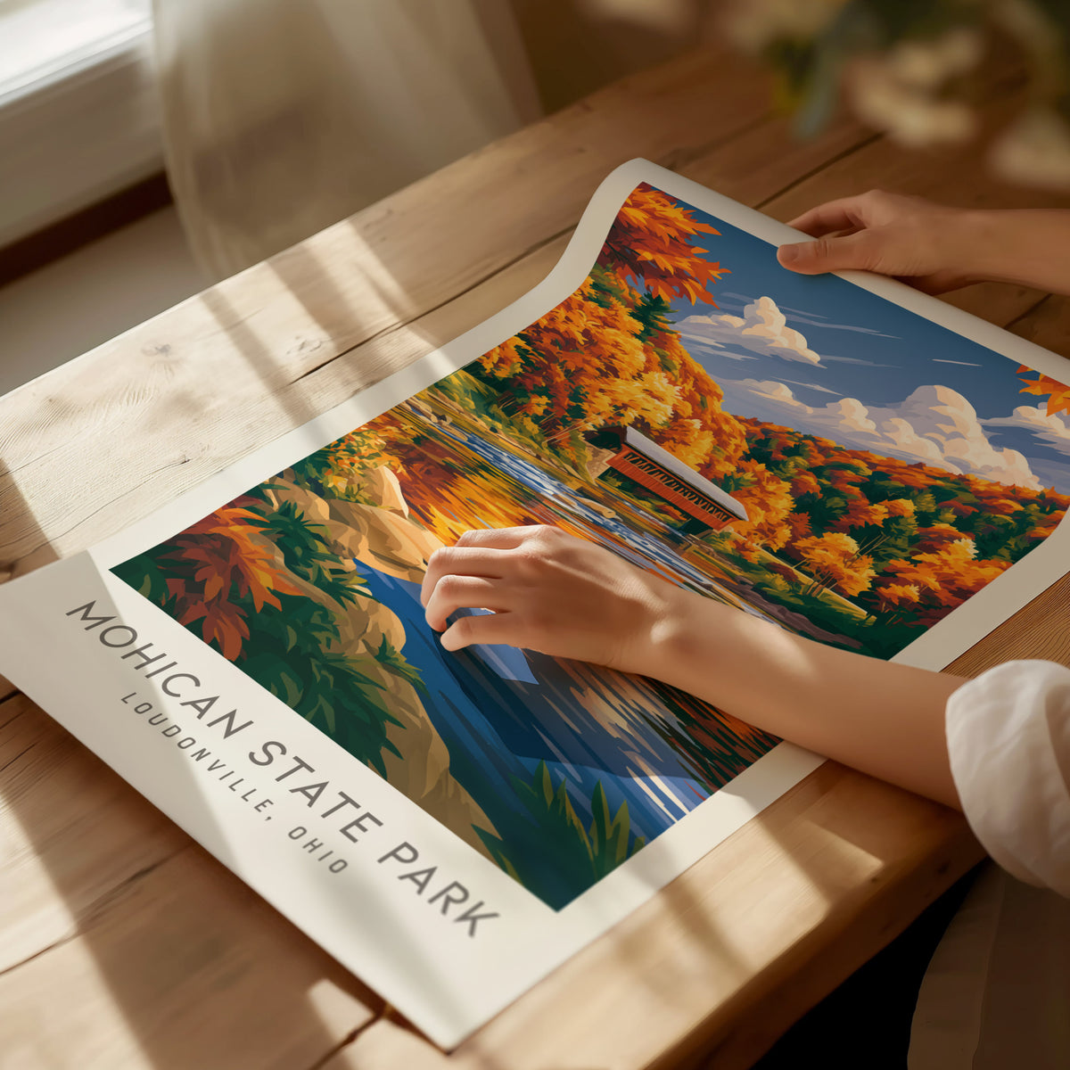 Mohican State Park Matte Border Poster | Loudonville, Ohio Destination Print — giclée print detail on matte paper