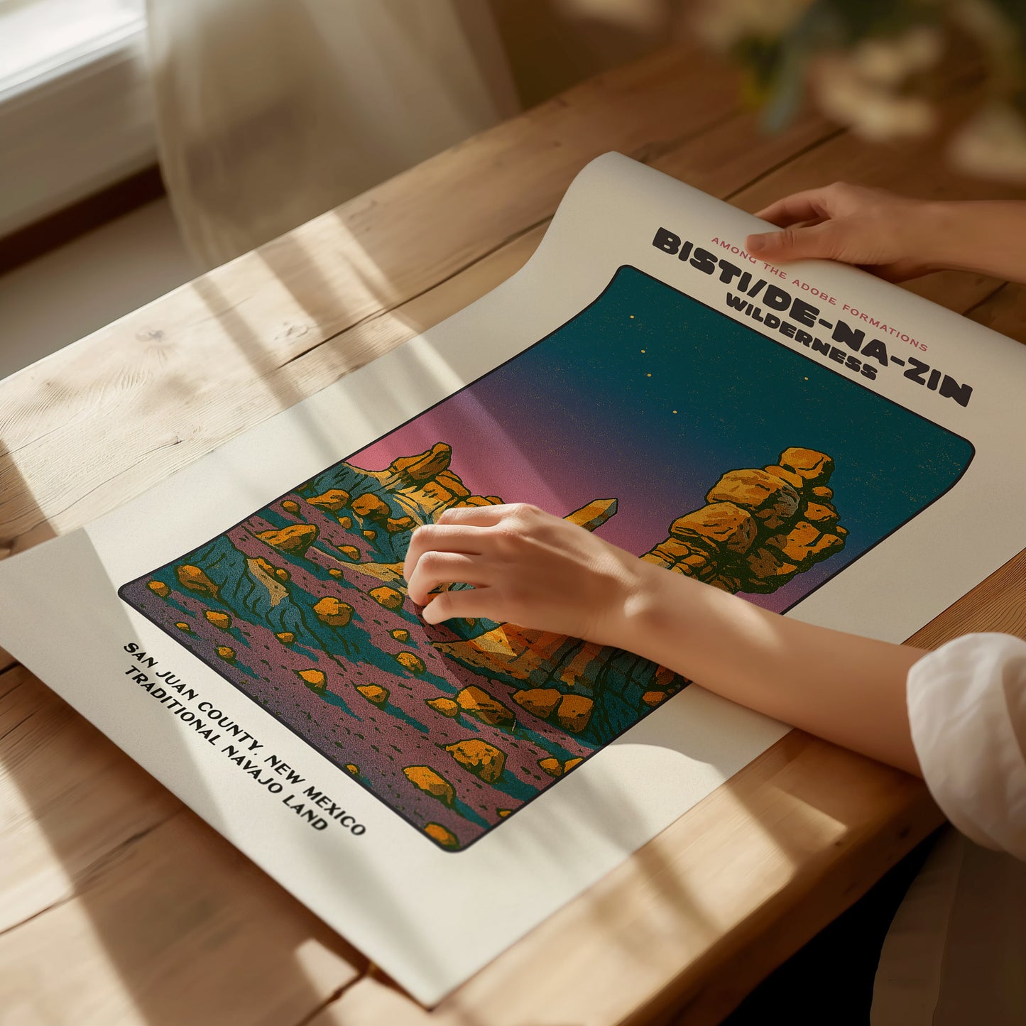 Bisti De-Na-Zin Wilderness Poster | New Mexico Badlands Desert Wall Art