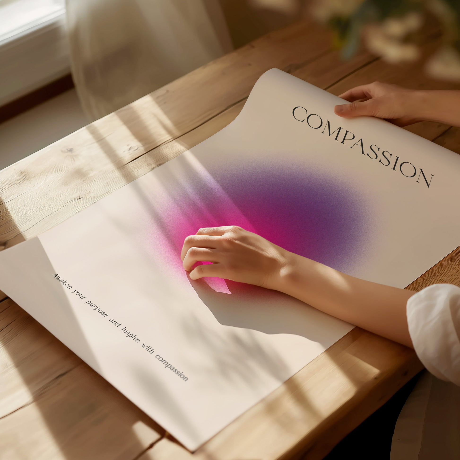 Compassion Aura Poster | Minimalist Modern Typography Wall Art | Framed or Unframed