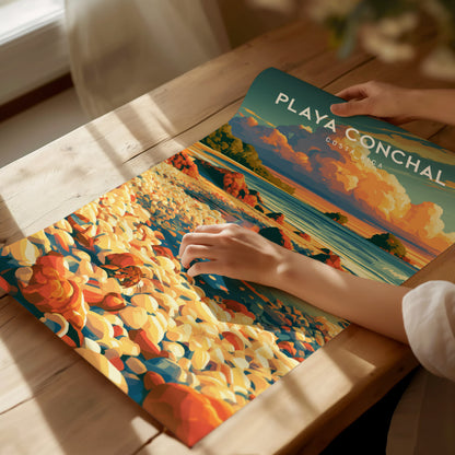 Playa Conchal, Costa Rica Poster | Tropical Beach Print Coastal Wall Art — giclée print detail on matte paper