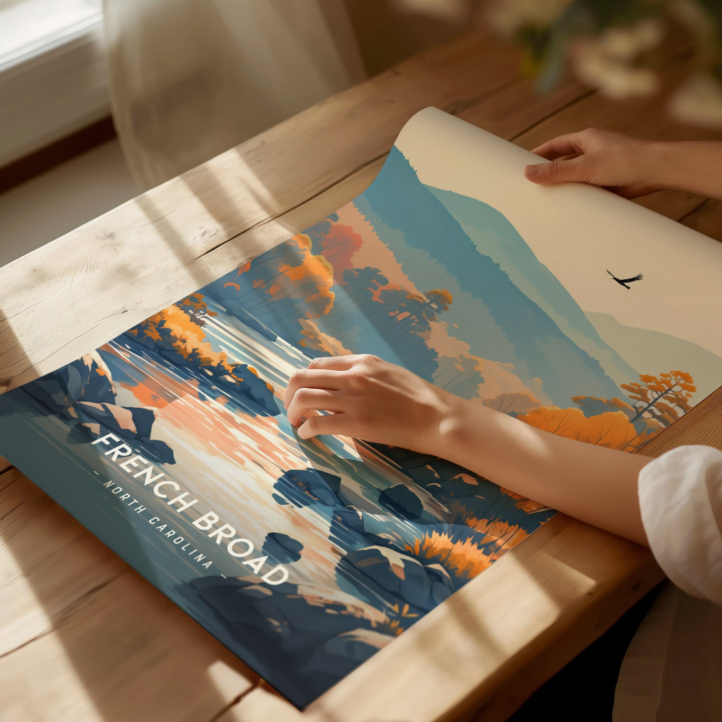 French Broad River Poster | Appalachian Nature Wall Art | Framed or Unframed