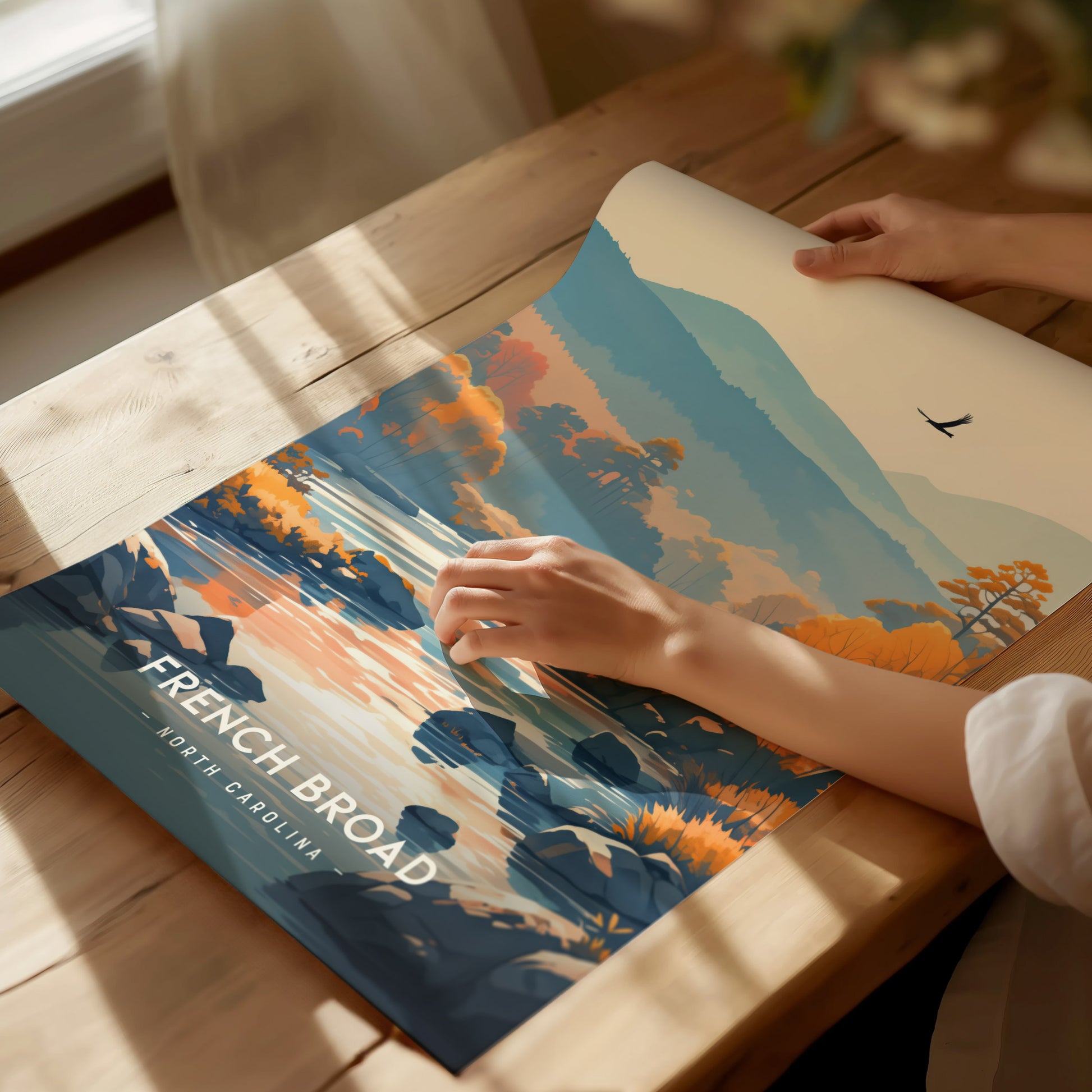 French Broad River Poster | Appalachian Nature Wall Art | Framed or Unframed