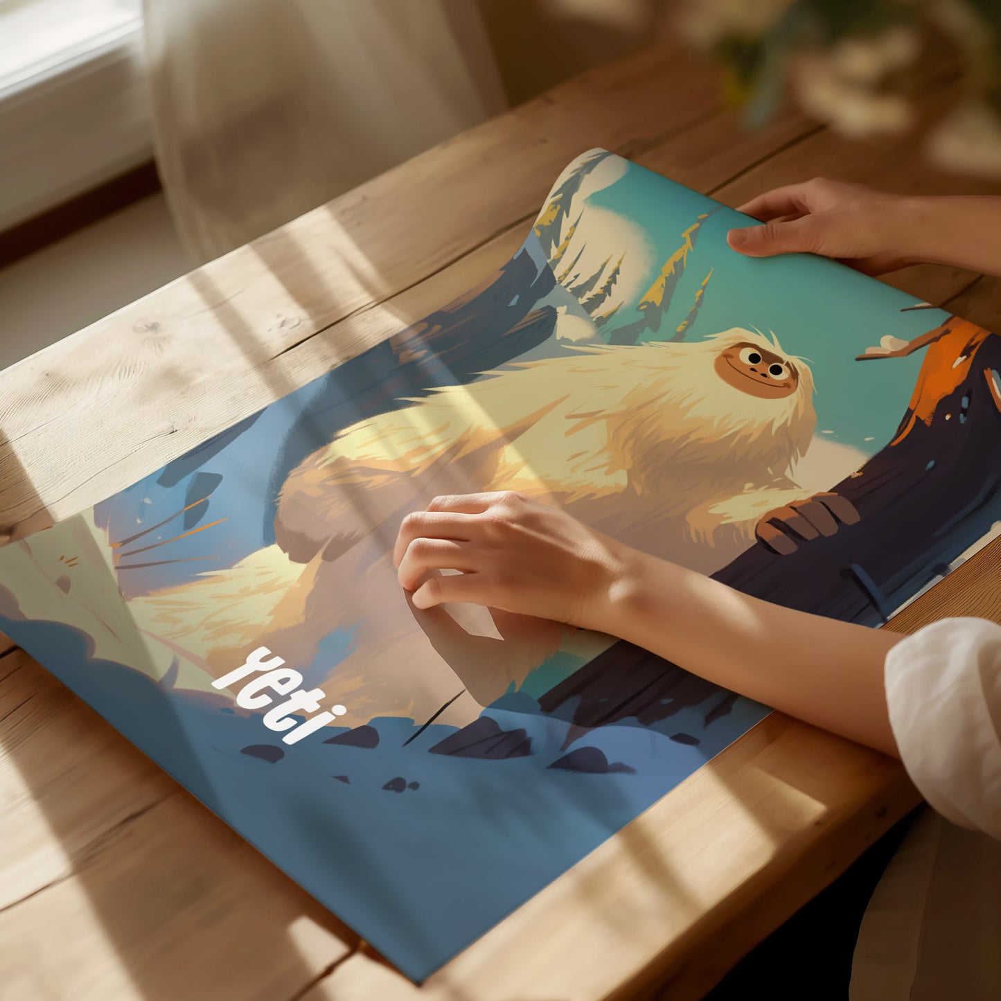 Yeti Nursery Poster | Cute Cryptid Snowman Wall Art for Kids Room or Baby Gift | Cozy Winter Art Print | Framed or Unframed