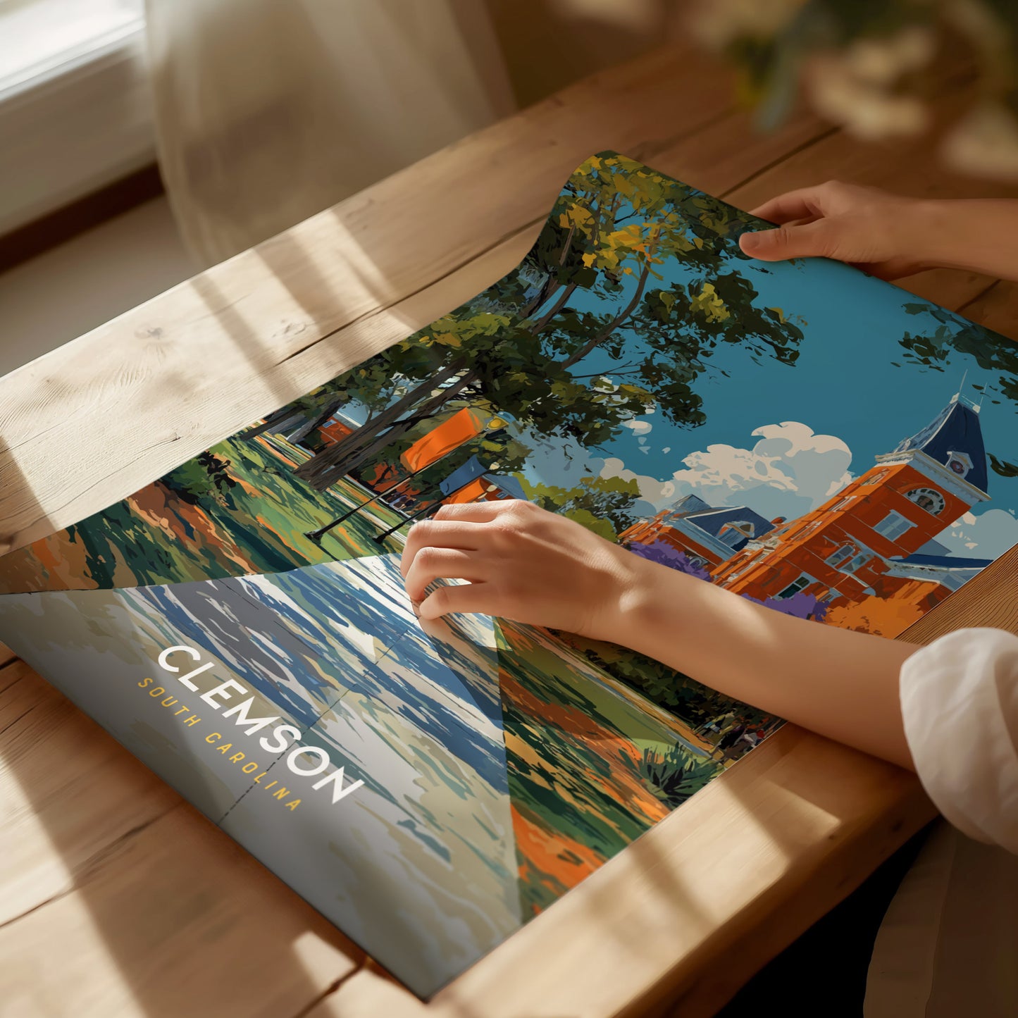 Clemson South Carolina Poster | College Town University Campus Wall Art