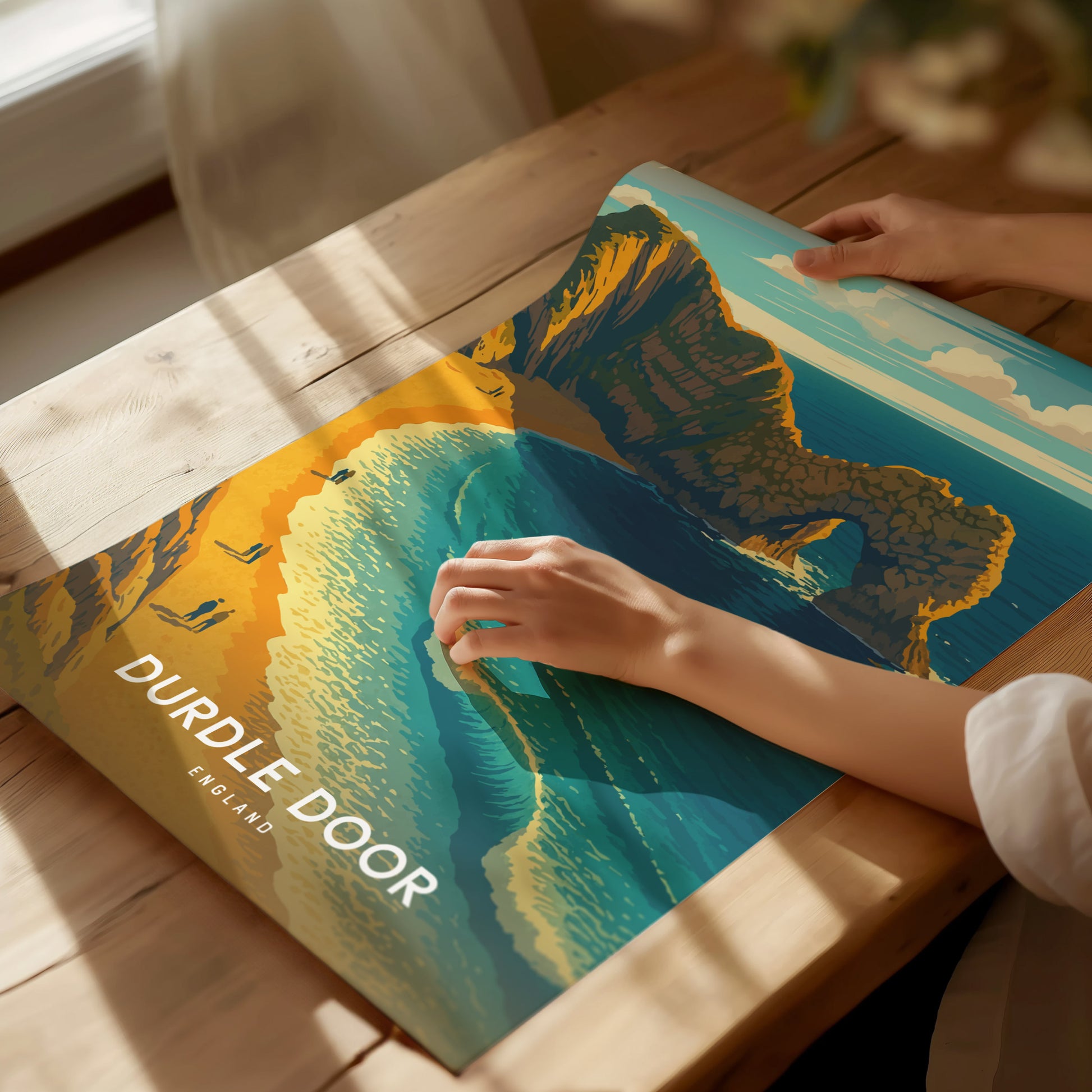 Durdle Door England Poster | Jurassic Coast Sea Arch Wall Art | Framed or Unframed