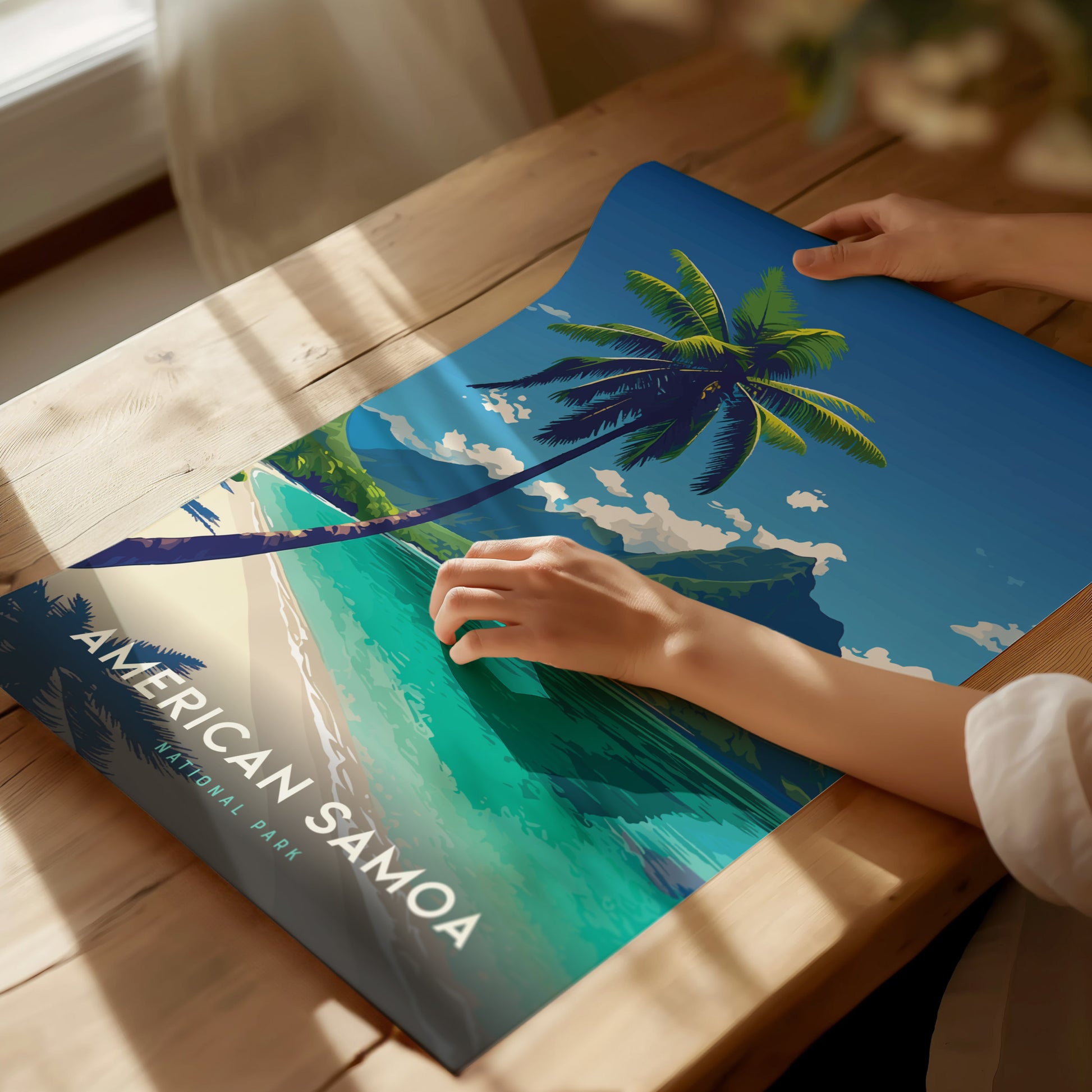 American Samoa Poster | Ofu Beach National Park Tropical Wall Art | Framed or Unframed