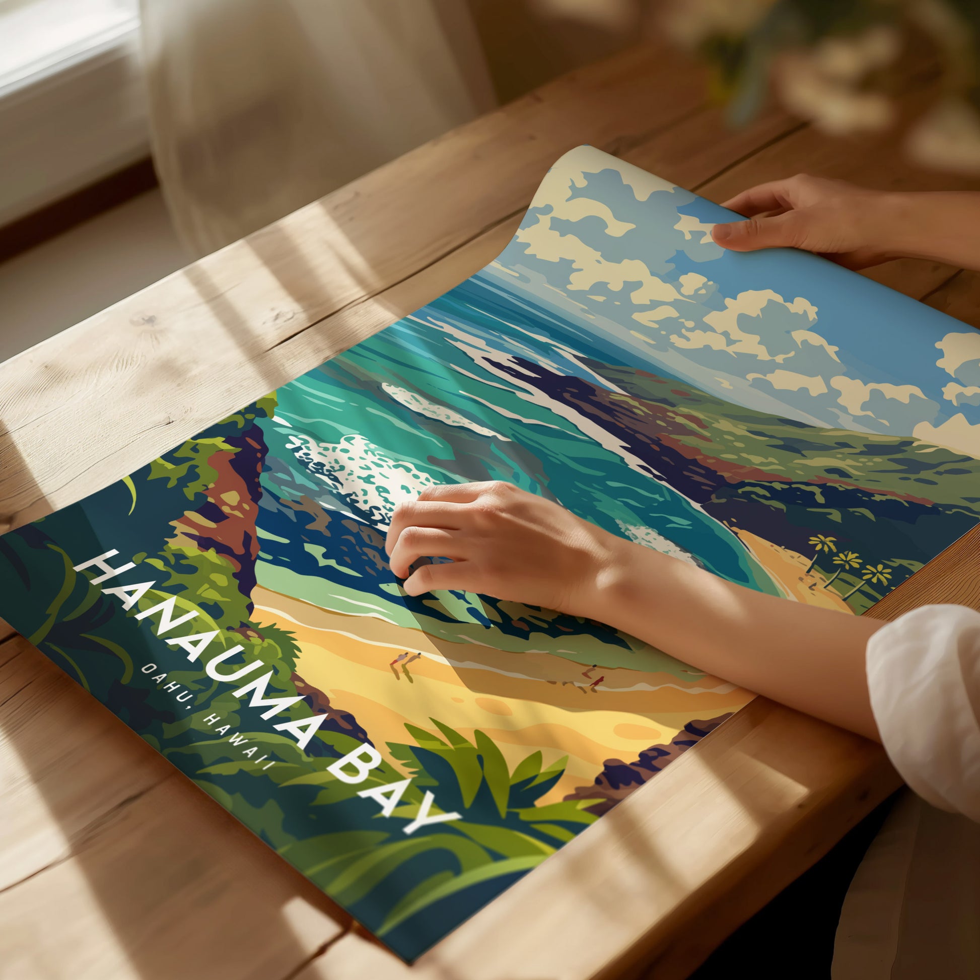 Hanauma Bay Poster | Oahu Hawaii Snorkeling Beach Wall Art