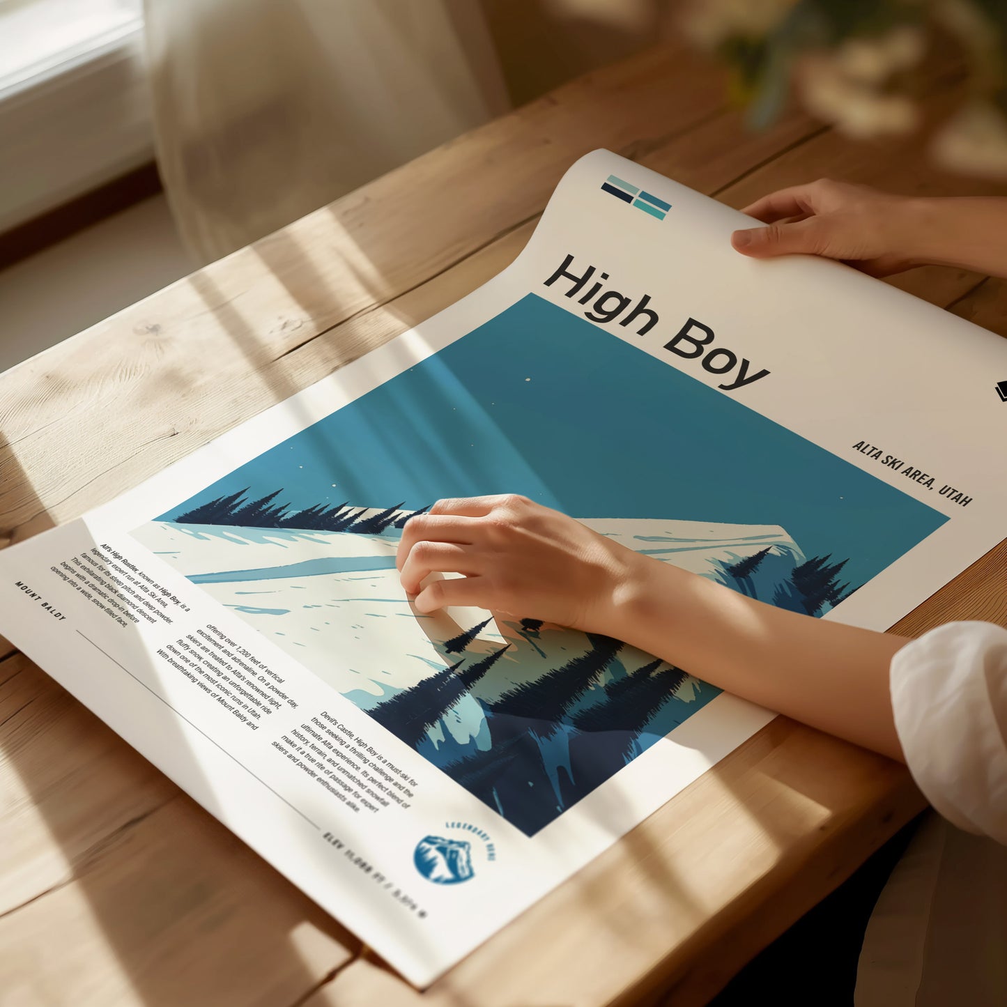 High Boy Ski Run Poster | Alta Ski Area Utah Wall Art