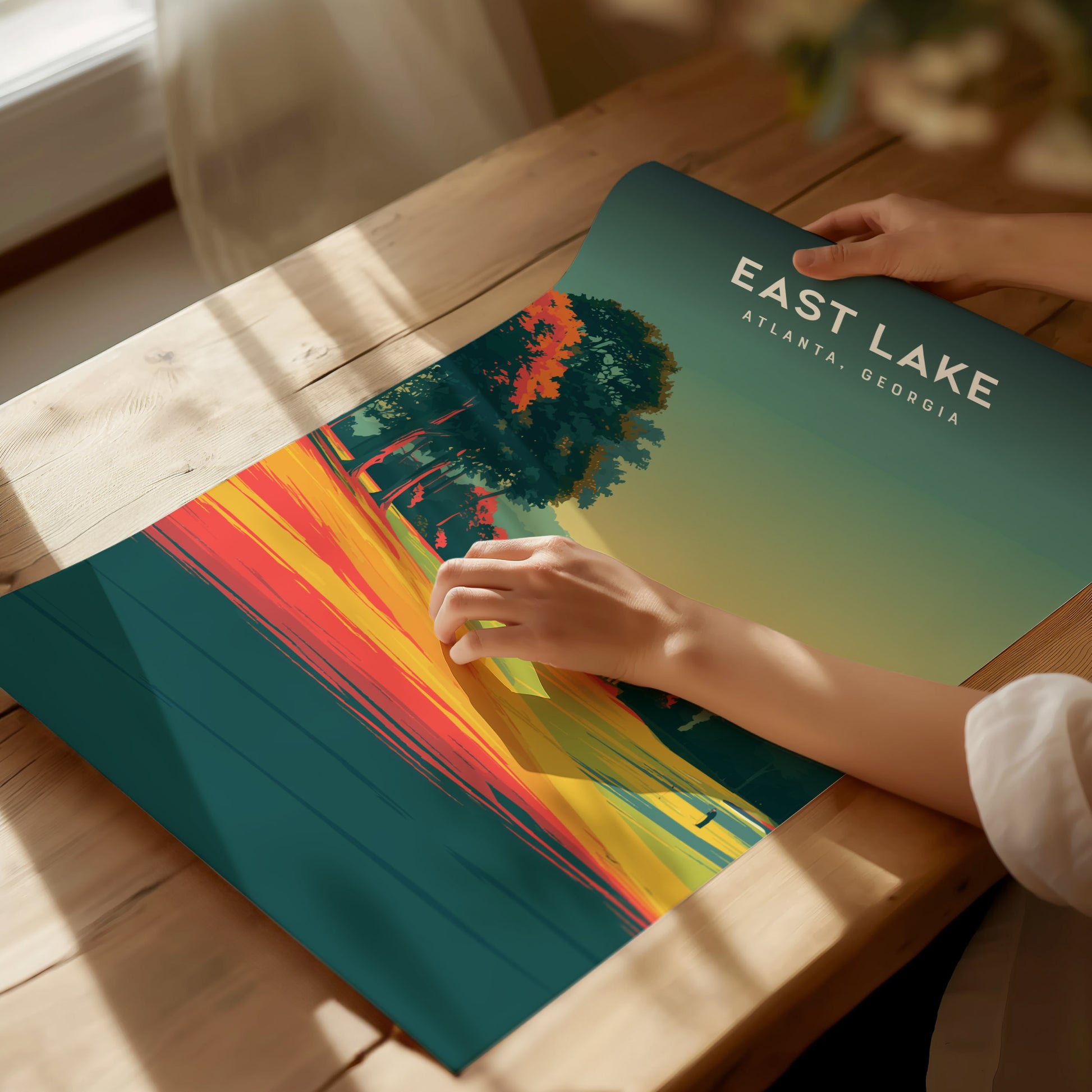 East Lake Golf Club, Atlanta, Georgia Poster | Iconic Fairways & Clubhouse Wall Art — giclée print detail on matte paper