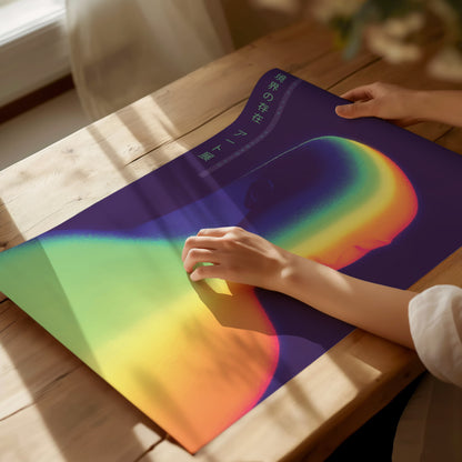 Liminal Being Poster | Trendy Japanese Abstract Neon Wall Art