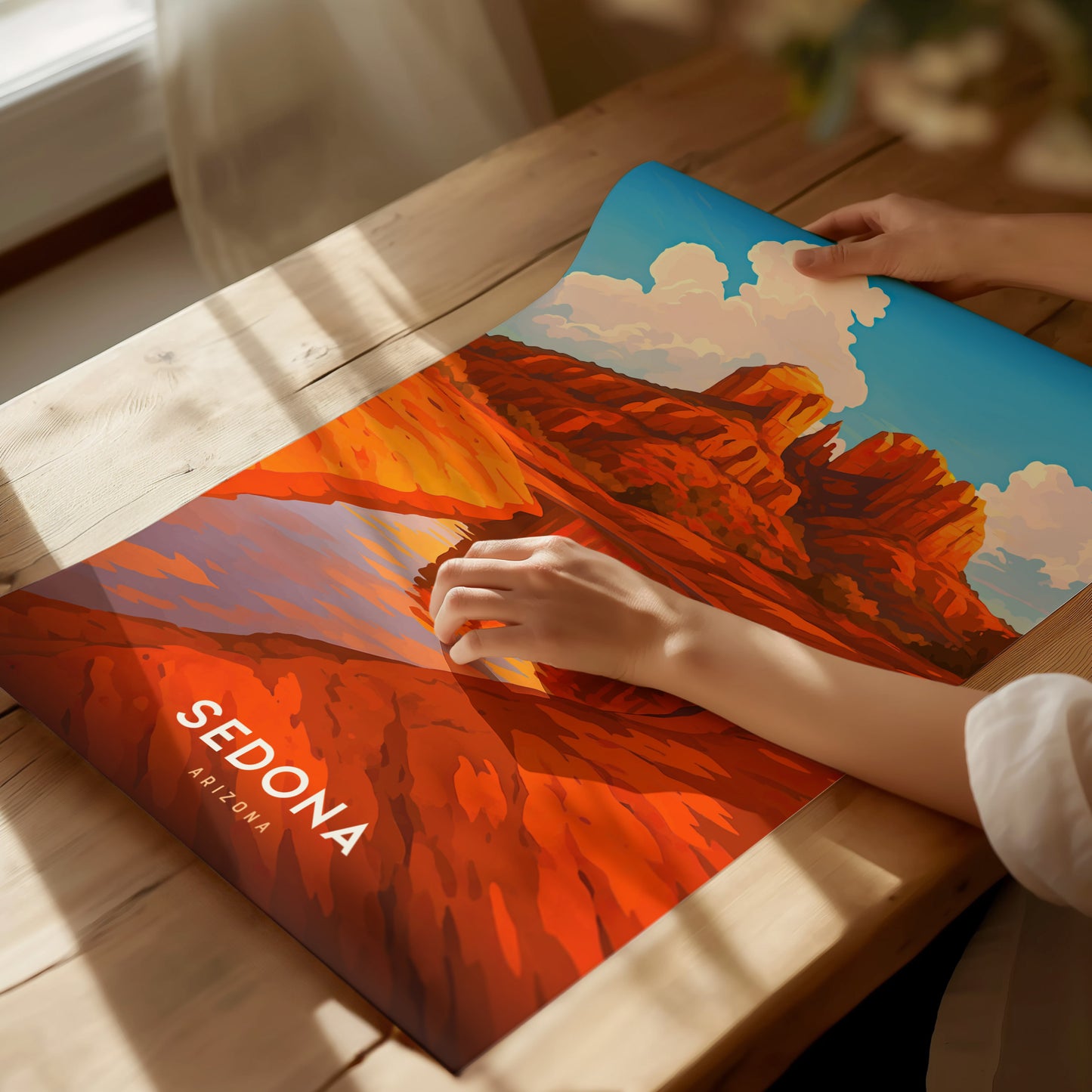 Sedona Arizona Poster | Red Rock Desert Art Southwest Travel Gift