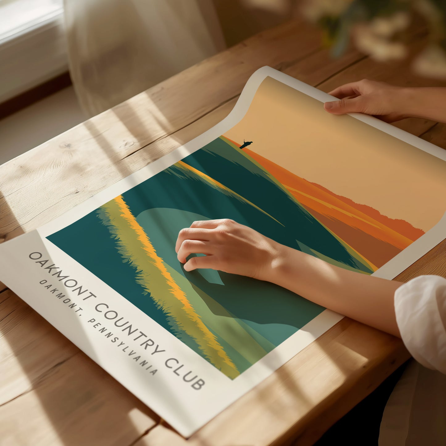 Oakmont Country Club Matte Border Poster | Oakmont, Pennsylvania Golf Course Print Wall Art — giclée print detail on matte pa