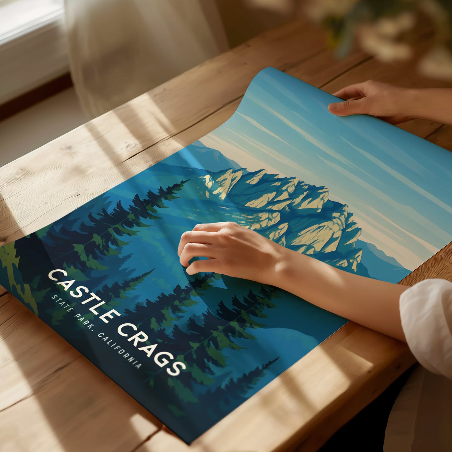 Castle Crags State Park Poster | California Mountain Nature Wall Art | Framed or Unframed