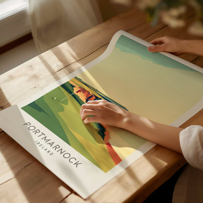 Portmarnock Matte Border Poster | Ireland Travel Wall Art — giclée print detail on matte paper