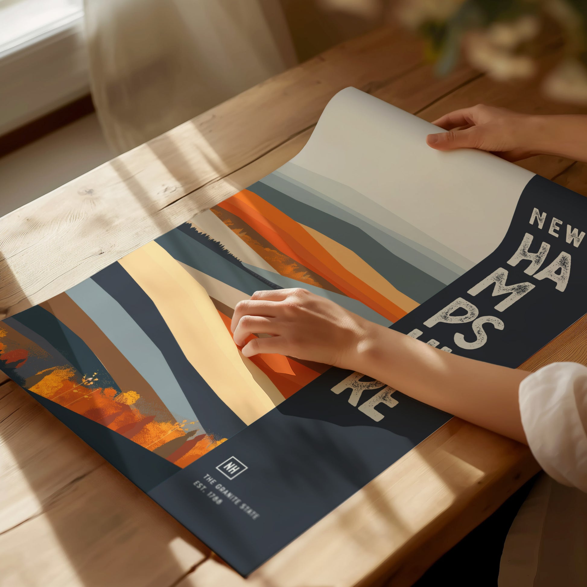 New Hampshire Granite State Poster | State Wall Art Print