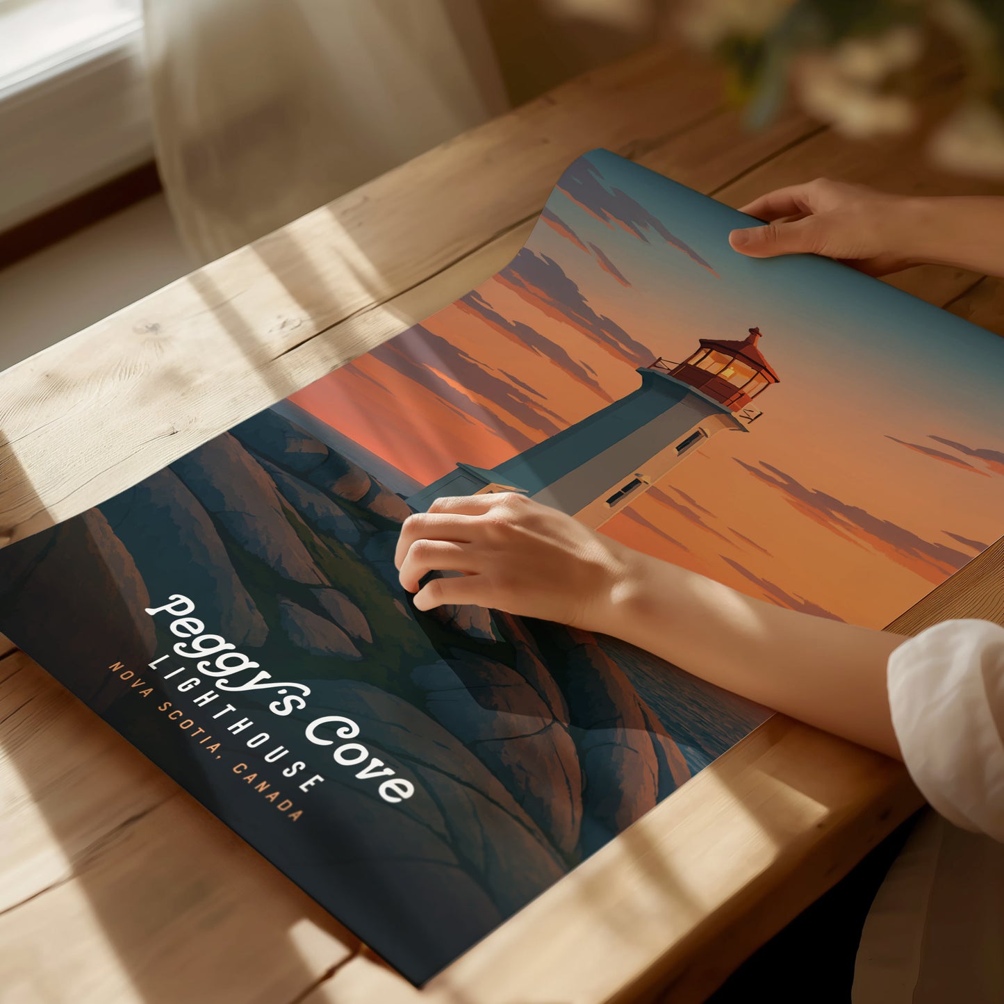 Peggy's Cove Lighthouse Poster | Nova Scotia Coastal Wall Art