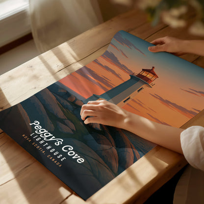 Peggy's Cove Lighthouse Poster | Nova Scotia Coastal Wall Art