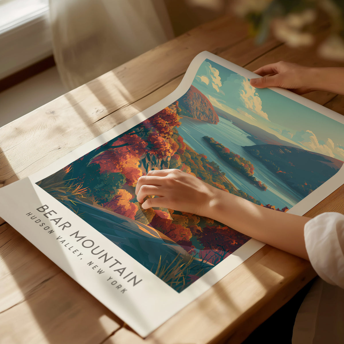 Bear Mountain Matte Border Poster | Hudson Valley, New York Destination Print — giclée print detail on matte paper