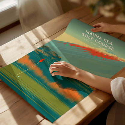 Mauna Kea Golf Course, Kamuela, Hawaii Poster | Tropical Links Golfer Gift Wall Art — giclée print detail on matte paper