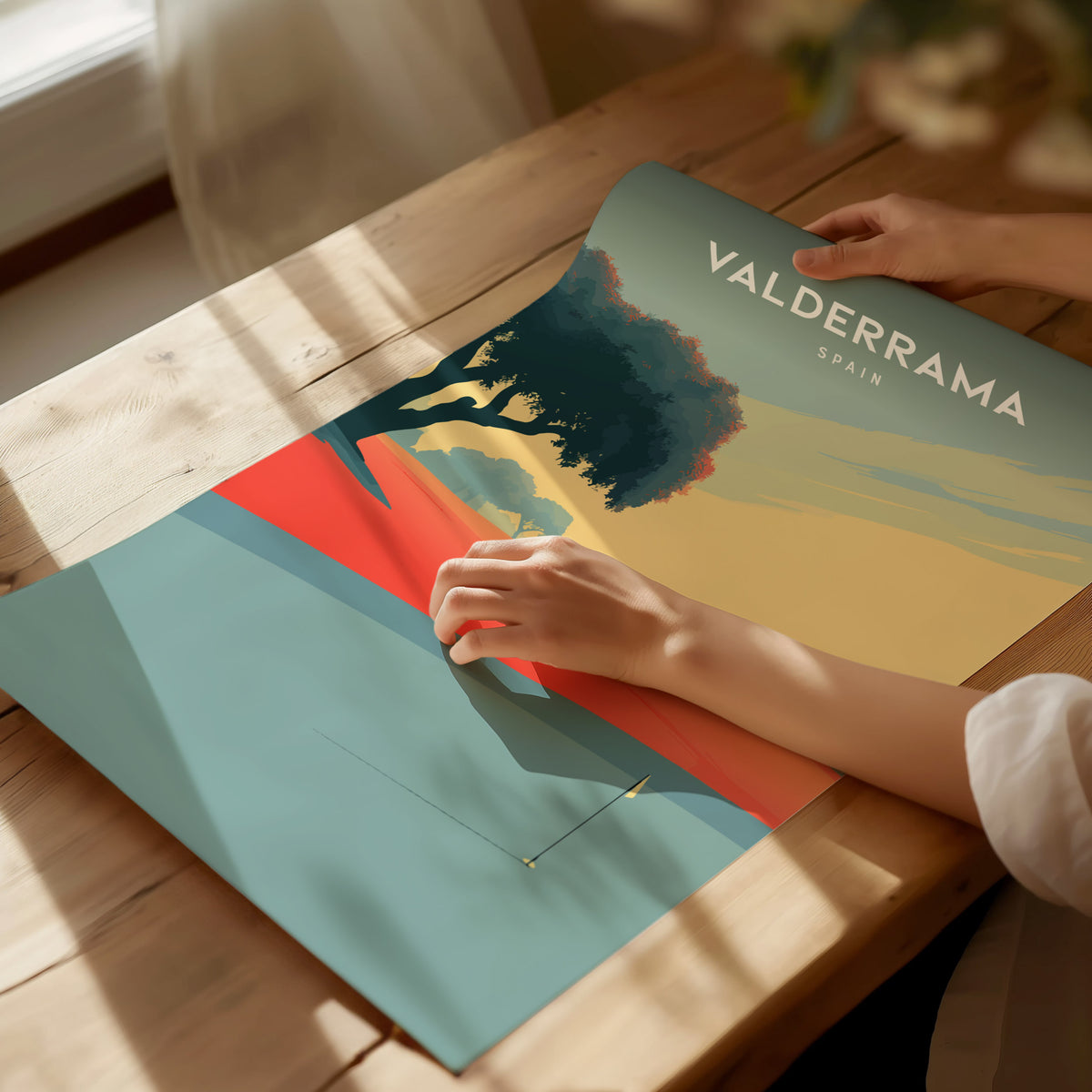 Valderrama, Spain Poster | Sunlit Fairways & Clubhouse Golf Wall Art — giclée print detail on matte paper