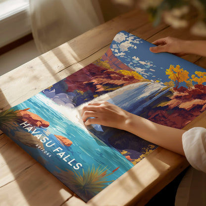 Havasu Falls Poster | Arizona Waterfall Nature Wall Art