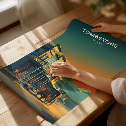 Tombstone, Arizona Poster | Wild West Desert Destination Print Wall Art — giclée print detail on matte paper