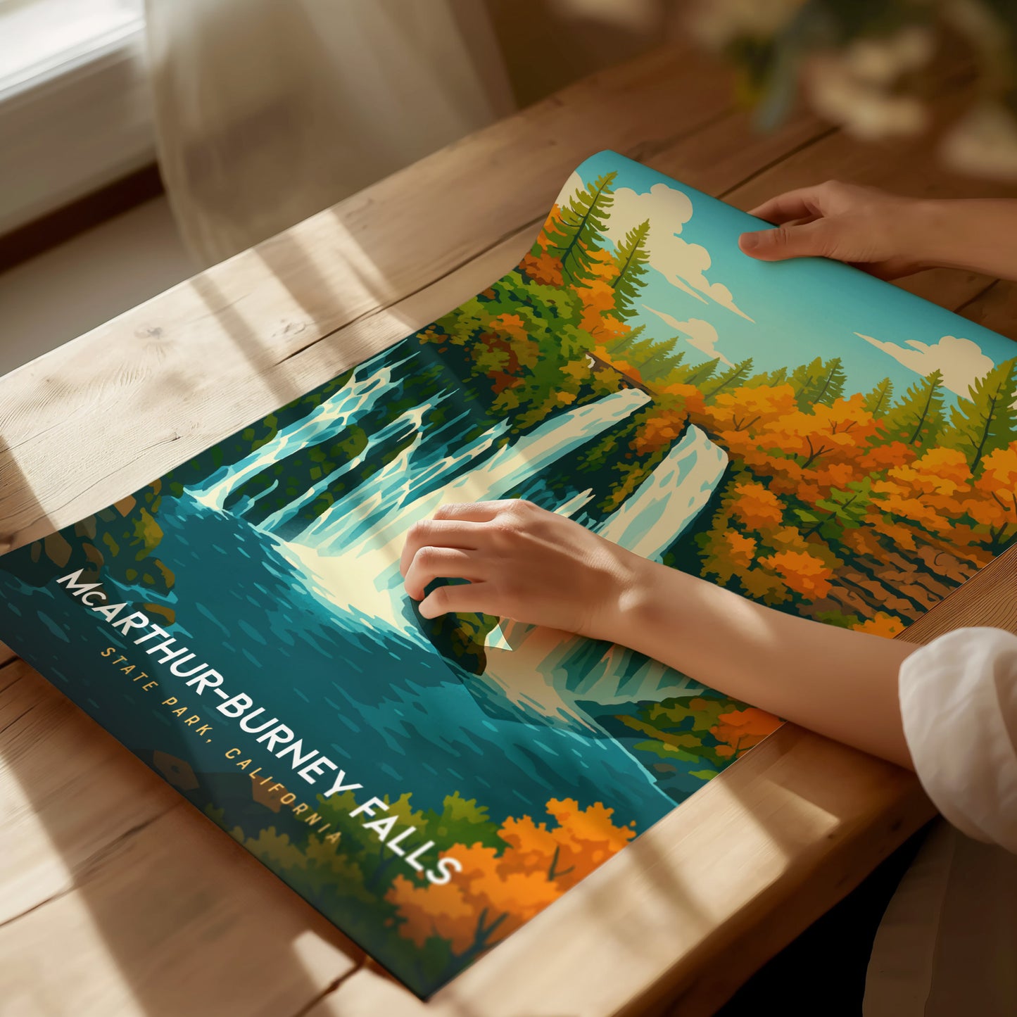 McArthur-Burney Falls Poster | California Waterfall Wall Art