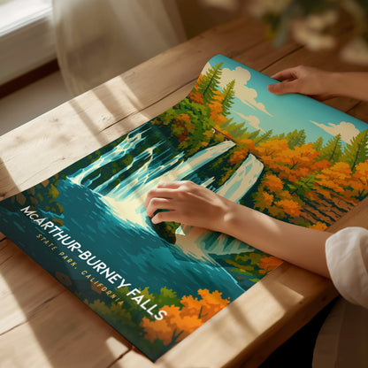 McArthur-Burney Falls Poster | California Waterfall Wall Art