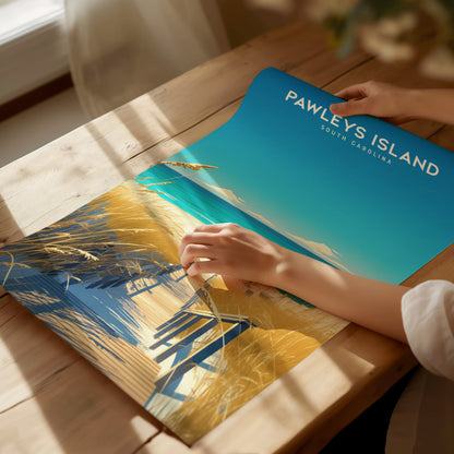 Pawleys Island South Carolina Poster | Coastal Beach Wall Art Print