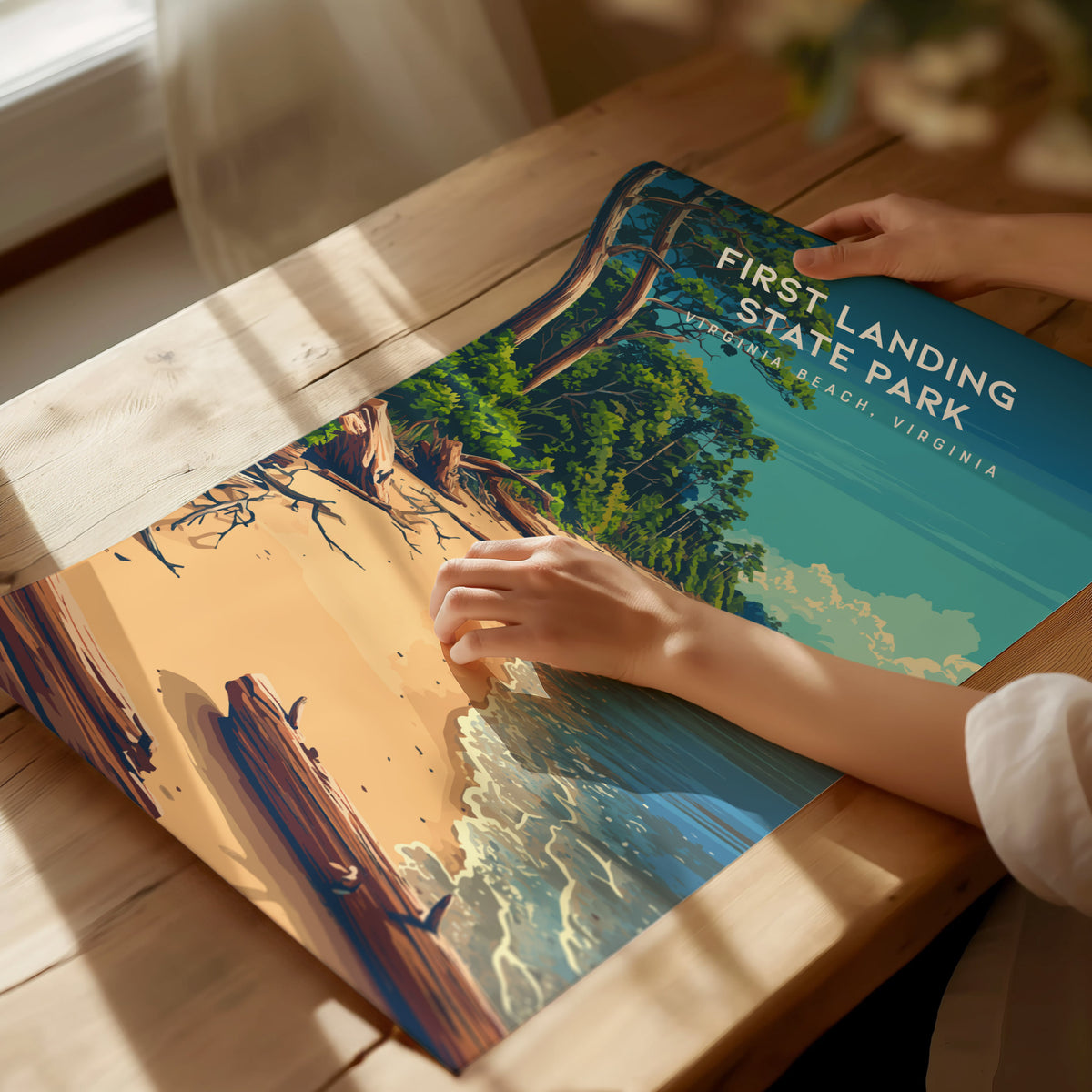 First Landing State Park, Virginia Beach, Virginia Poster | Travel Gift Destination Print Wall Art — giclée print detail on m