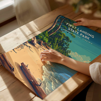 First Landing State Park, Virginia Beach, Virginia Poster | Travel Gift Destination Print Wall Art — giclée print detail on m