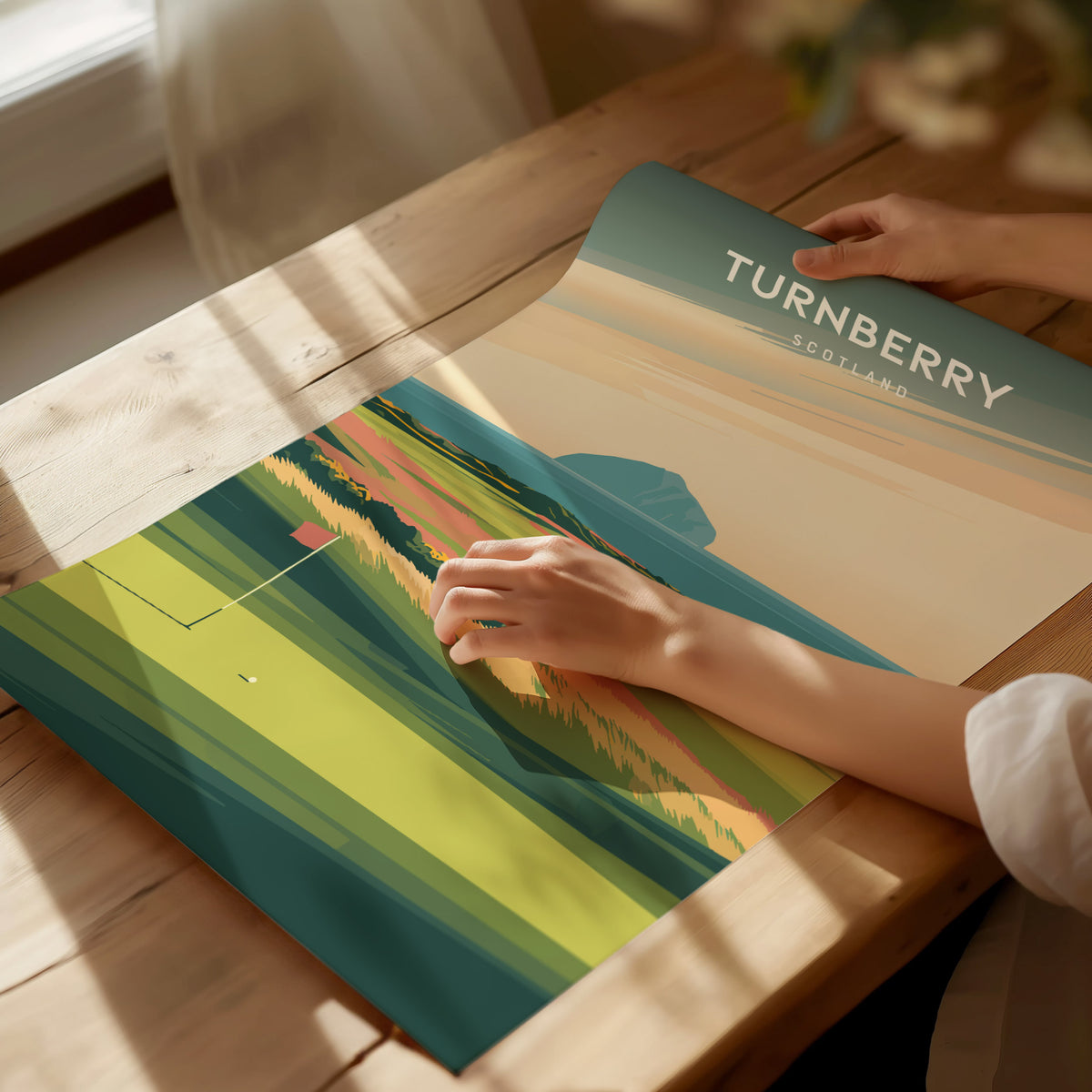 Turnberry, Scotland Poster | Links Poster & Golfer Gift Wall Art — giclée print detail on matte paper